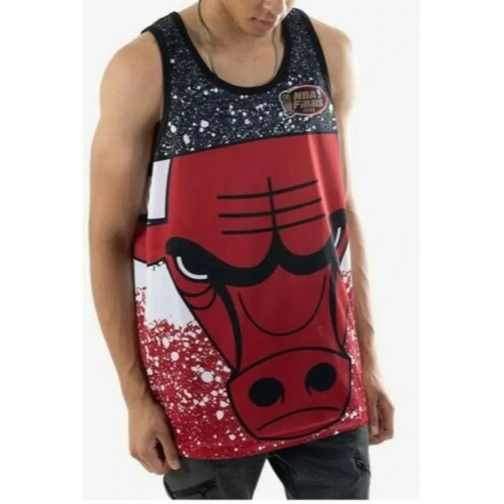 Mitchell & Ness Scarlet NBA Chicago Bulls Jumbotron Mesh Tank Size Small